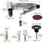 QWORK® Meuleuse d'Angle Pneumatique pour Polissage et Meulage - 12000 tr/min - Connecteur Rapide 1/4" - Bar - avec 4 Disques Pol