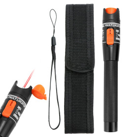 QWORK® Testeur de câble à fibre optique 10 mW 10 km Pointeur laser puissant Dépannage visuel – Compatible avec LC SC FC 2