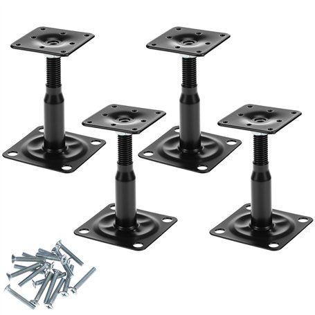 QWORK® 4 pièces Support de base de poteau surélevé réglable