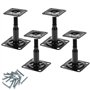QWORK® 4 pièces Support de base de poteau surélevé réglable