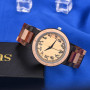 SUPBRO Montre en Bois pour Homme Montre Bois Homme Chronographe Quartz avec Bracelet équipement Minimaliste
