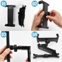 Support de tablette de voiture - Support de tablette rotatif à 360° - Réglable - Pour téléphone portable, iPad, Samsung Tab, Swi