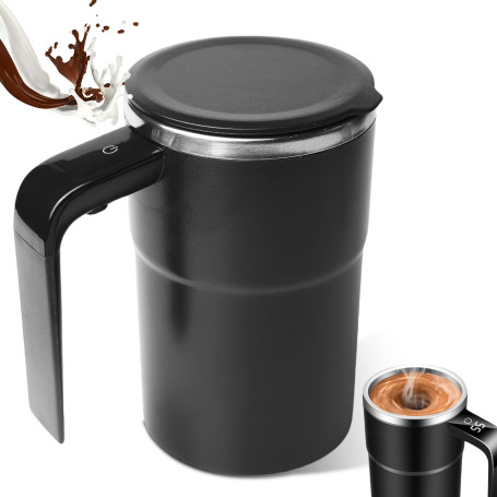 Tasse à café électrique à mélangeur automatique - 380 ml - Avec anse - Avec affichage de la température - En acier inoxydable 30
