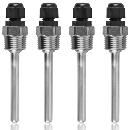 Thermowell Lot de 4 manchons de plongée en acier inoxydable 304 8 x 50 mm pour sonde de température