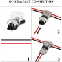 YUEMING 8 Pièces Connecteurs Rapides en T, Connecteurs de Fils à 2 Broches 2 Voies Convient aux Câbles 20-22 AWG Sans Soudure Co