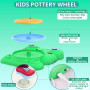 Kit Poterie Enfant 6 7 8 9 10 Ans, Jouet Tour de Potier Électrique, Ceramique Outil avec Argile Autodurcissante Pottery Clay Bri