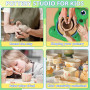 Kit Poterie Enfant 6 7 8 9 10 Ans, Jouet Tour de Potier Électrique, Ceramique Outil avec Argile Autodurcissante Pottery Clay Bri
