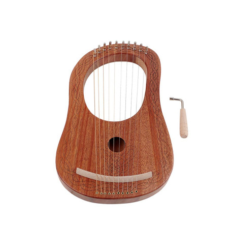 Alnicov Lyre harpe 10 cordes harpe petite harpe portable avec clé d'accord pour instrument de musique à cordes harpe de qualité