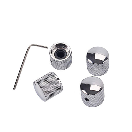 Alnicov Boutons de contrôle de vitesse de guitare Boutons de tonalité de dôme de volume en métal avec clés Allen Jeu de vis pour