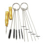 Royalmax® Kit 3 pièces pour nettoyage et réparation aérographe (brosses, aiguilles en acier inoxydable)