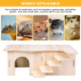 Niche d'angle pour Hamster, Hamster Cachette Maison, Maisonnette pour Rongeurs Nature, Clapier à Lapin, Maison en Bois pour Sour