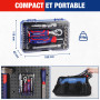WORKPRO Coffret de Douilles et Embouts 34 Pièces, Mini Clés à Cliquet 1/4" Double Tête 2-en-1, Tournevis à Embouts Magnétique, 2