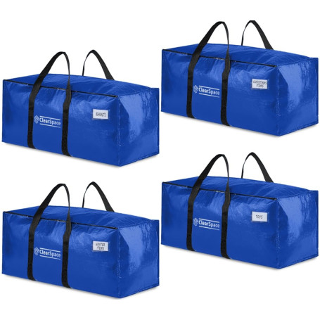ClearSpace Lot de 6 Grands Sacs de déménagement ou de Rangement Robustes avec Sangles de Sac à Dos