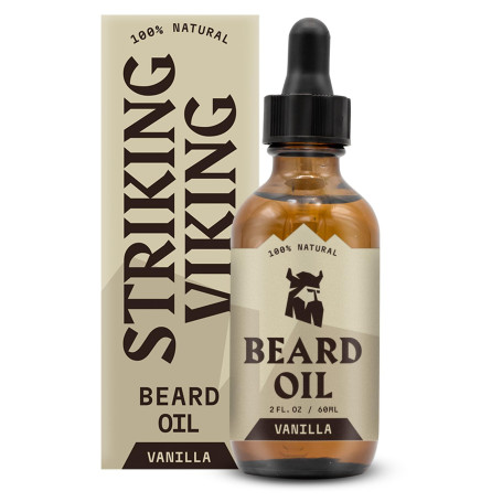 Striking Viking Huile à barbe pour hommes – Formule biologique naturelle avec huiles d'arbre à thé