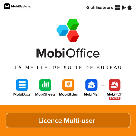 Suite de bureau 4 en 1 MobiOffice Multi-user pour Windows | Licence Multi-user | Traitement de texte
