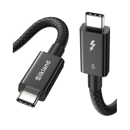 Silkland Certifié Intel 80Gbps Câble Thunderbolt 5 1M Prime Tressé