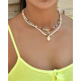 Carufin ensemble de deux pièces bohème coloré perles collier arc - en - ciel coquillage femme et fille bijoux
