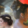 Yheakne Peigne à cheveux de mariée Feuille d'or Pièce de cheveux Coiffes de mariage Peigne latéral de mariée Accessoires de chev