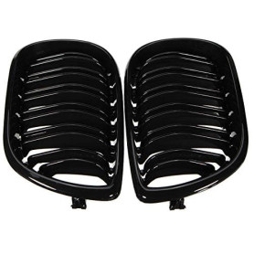 Viviance Grille double ligne Grille avant noire lustrée compatible avec BMW E46 4 PORTES Série 3 02-04 Viviance Grille double ligne Grille avant noire lustrée compatible avec BMW E46 4 PORTES Série 3 02-04