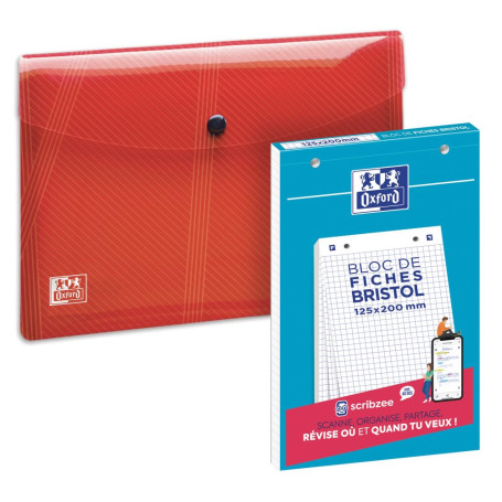 LOT BLOC BRISTOL OXFORD 125X200 30F Q5 BLANC + 1 CHEMISE OXFORD HAWAI A5