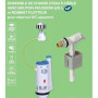 Kit de chasse d'eau - NOVOBAIN - Avec mécanisme et robinet - Débit 3/6L - Hauteur réglable (250 a 510 mm) - Accessoires inclus