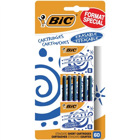 BIC 951493 Lot de 60 Cartouches courtes universelles Bleu