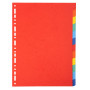 Exacompta - Réf. 2012E - Intercalaires en carte coloris vifs recyclée 220g/m2 avec 12 onglets neutres - Format à classer A4 - Di