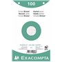 Exacompta - Réf. 10603E - Paquet de 100 fiches bristol quadrillées 5x5 perforées - sous film - compatibles avec imprimante jet d