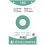 Exacompta - Réf. 10603E - Paquet de 100 fiches bristol quadrillées 5x5 perforées - sous film - compatibles avec imprimante jet d