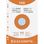 Exacompta - Réf. 13656E - Étui de 100 fiches bristol quadrillées 5x5 perforées - format 210 x 297 mm - compatibles avec impriman