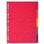 Exacompta - Réf. 2105E - Carton de 50 Intercalaires en carte coloris vifs recyclée 220g/m2 avec 5 onglets neutres - Format à cla