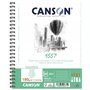 CANSON 1557® - Album spiralé 30 feuilles de papier dessin - Grain léger - A5+ 180g/m² - Extra blanc