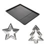 Zenker 9987550 Ensemble plaque à pâtisserie extensible avec 5 emporte-pièces étoiles et 5 emporte-pièces sapins