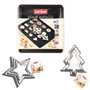 Zenker 9987550 Ensemble plaque à pâtisserie extensible avec 5 emporte-pièces étoiles et 5 emporte-pièces sapins, biscuits de Noë