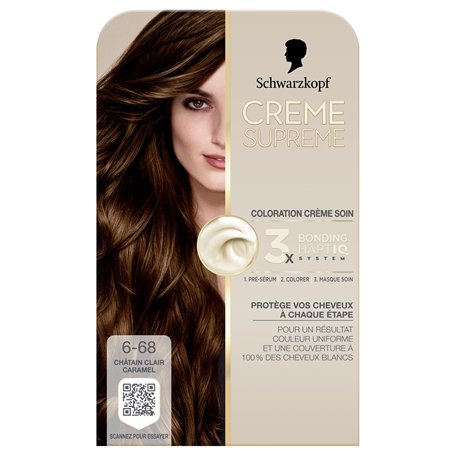 Schwarzkopf - Coloration Permanente - Creme Supreme - Resultat Couleur Uniforme - Coloration Creme Soin -Bonding - Pre-serum et