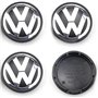 4 pièces Cache Moyeux pour Volkswagen VW 65mm Cache Moyeu Aluminium+ABS Cache de Roue Centrale ABS Accessoires de Voiture