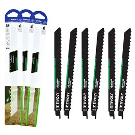 TIVOLY - Lot de Lames de Scie Sabre pour Élagage - 6 Lames en acier carbone HCS - Attache Universelle