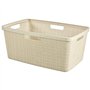 CURVER Panier à Linge Jute 46L - Bac à Linge propre et sale - Poignées Ergonomiques - Corbeille pour Salle de Bain ou Buanderie