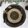 NOVASTYL - Lot 6 Sets de Table Luna Rond 38cm en jonc de mer Naturel et Vert - 5014067