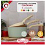 MENASTYL - Set de 3 casseroles Colorama Céladon - Casserole 16/18 et 20 cm - En aluminium - Revêtement antiadhésif en céramique 