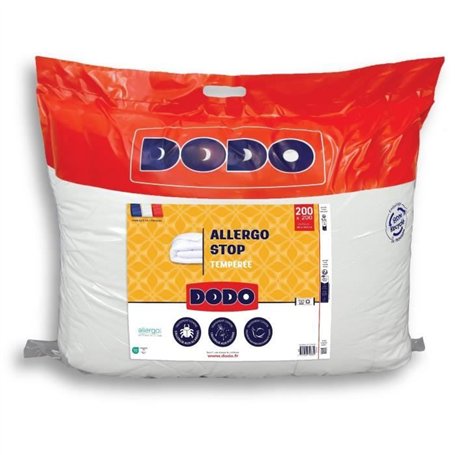 DODO - Couette tempérée 300 g/m² - ALLERGO STOP - 200 x 200 cm - Blanc