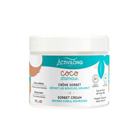 ACTIVILONG - Crème Sorbet Coco D'Amour - Sans Rinçage - Cheveux Secs Et Texturés - Nourrit Et Définit Les Boucles - 98% D'Ingréd