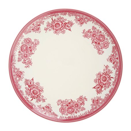 GENEVIEVE LETHU 539248 Assiette Plate en Grès Blanche et Rose Ø 27