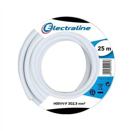Electraline 20607088J Couronne de câble H05VV-F pour rallonge 25 m section 3G2