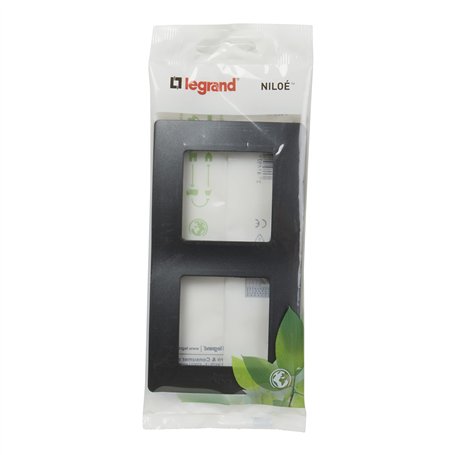 Legrand 396416 cadre ou plaque pour mécanisme Niloé 2 éléments noir