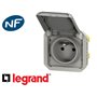prise de courant - 2p+t - gris - composable - legrand plexo 069551l
