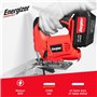 Energizer - Scie Sauteuse Sans Fil 20Volts – 2300 OPM, Coupe Bois 80mm/Métal 6mm – Inclus 2 Batteries 20V 2AH + Chargeur - Rapid