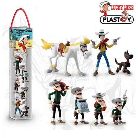 Plastoy 70387 - Tubo Lucky Luke de 7 Figurines