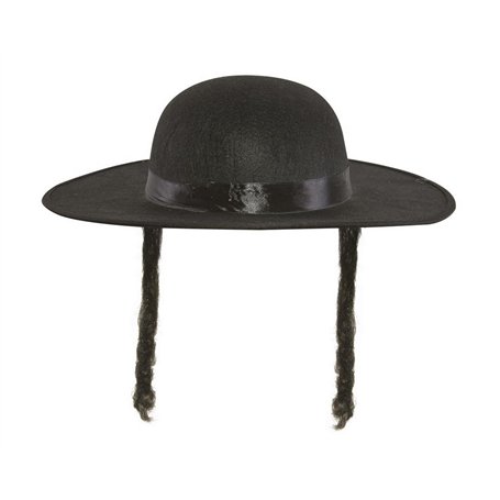 P'TIT CLOWN - 91041 - Chapeau de Rabbin - Rabbi's Hat - Imitation lainage Rabbi Jacob - Accessoire de Déguisement pour Carnaval