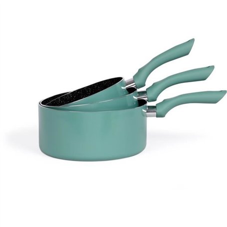 Set de 3 casseroles - LIVOO - MEN125VS - Aluminium revetement antiadhésif - Ø 16 - 18 - 20 cm - Epaisseur 2
